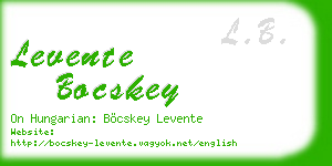 levente bocskey business card