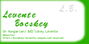 levente bocskey business card